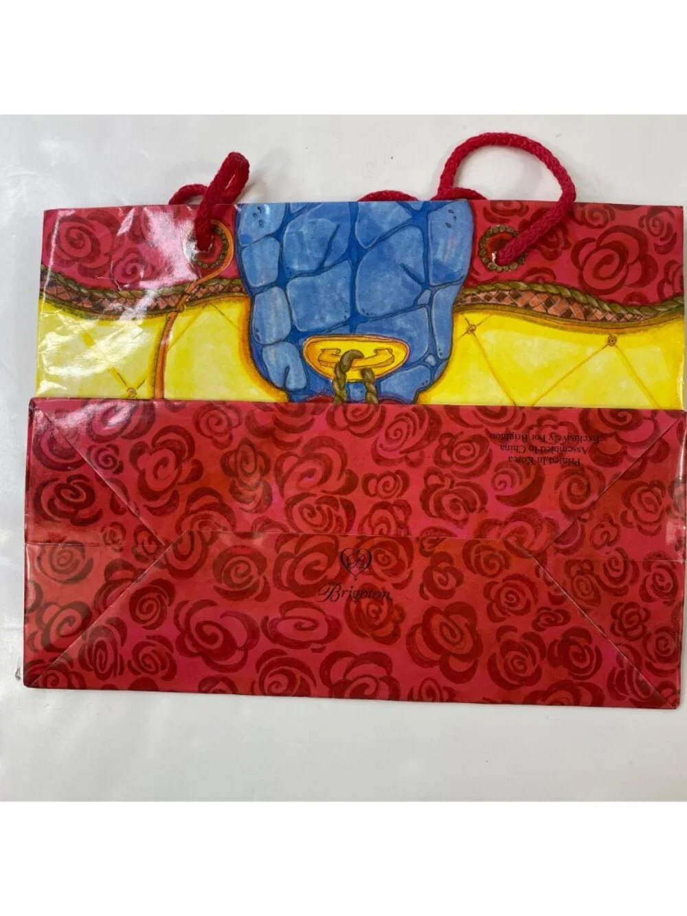 Brighton Colorful Set 2 Gift Bags Heart Glasses Design Red Yellow Blue